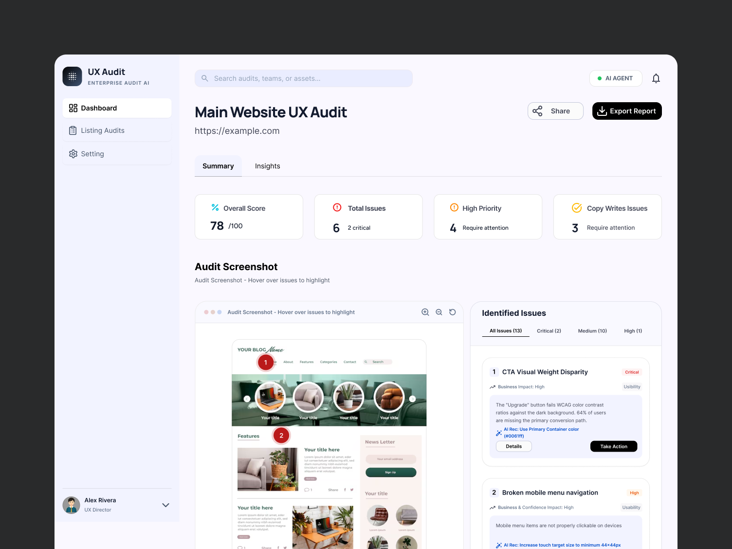 AI UX Audit Results - Your AI UX audit is ready