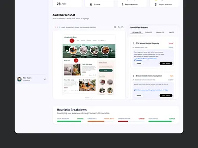 AI UX Audit Results - Your AI UX audit is ready aiux designsystems designthinking dribbbledesign heuristicevaluation interactiondesign productanalytics productdesign saasdesign uidesign usabilityheuristics userexperience uxaudit uxdesign uxresearch