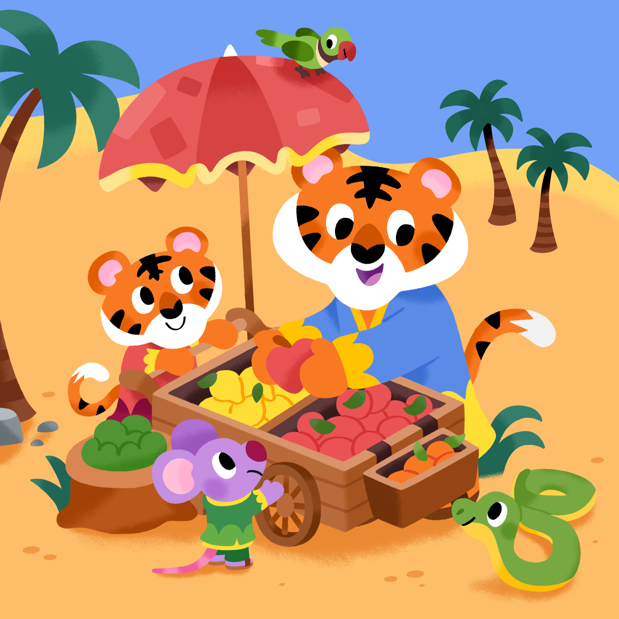 🐅🍎🌴🐍