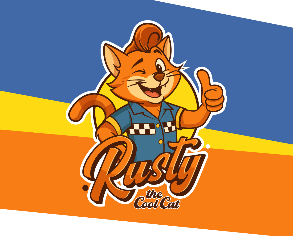 Rusty the Cat mascot logo