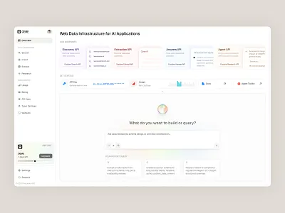 Web Data Infrastructure Dashboard – AI SaaS API Platform UI ai product design api platform design b2b product design data infrastructure ui design developer tool ui saas dashboard ui ui web web app interface web design webdesign website