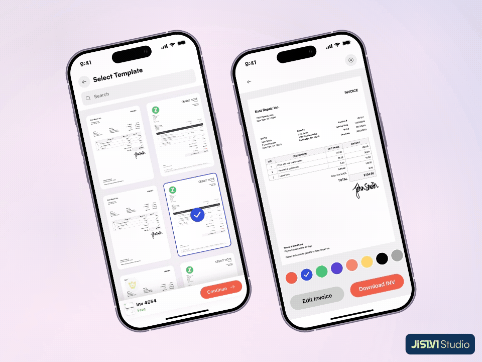 Invoice Template Design – Clean Billing UI | Finance App Interfa by ...