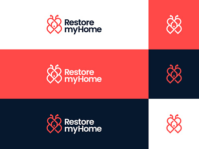 House + Heart Symbol brand branding butterfly heart house house logo house symbol logo minimal minimal logo modern design modern logo real estate remodeling renovation repair restore simple design simple logo timeless