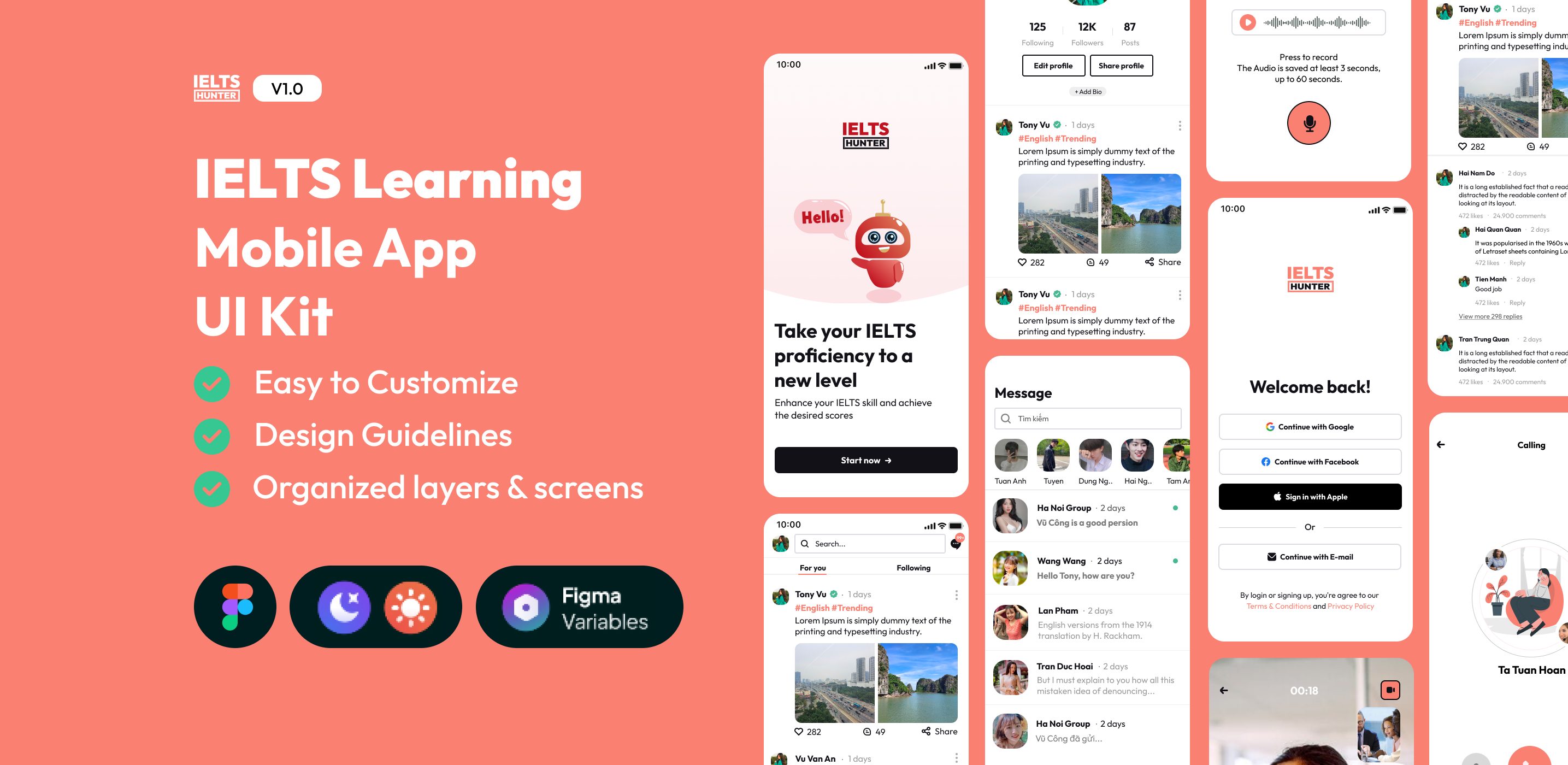 IELTS Learning Mobile App UI Kit