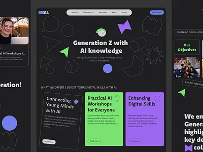 Gen AI Branding — Website Hero ai branding colors design gen z graphic design hero illustration landing landing page logo typography ui website