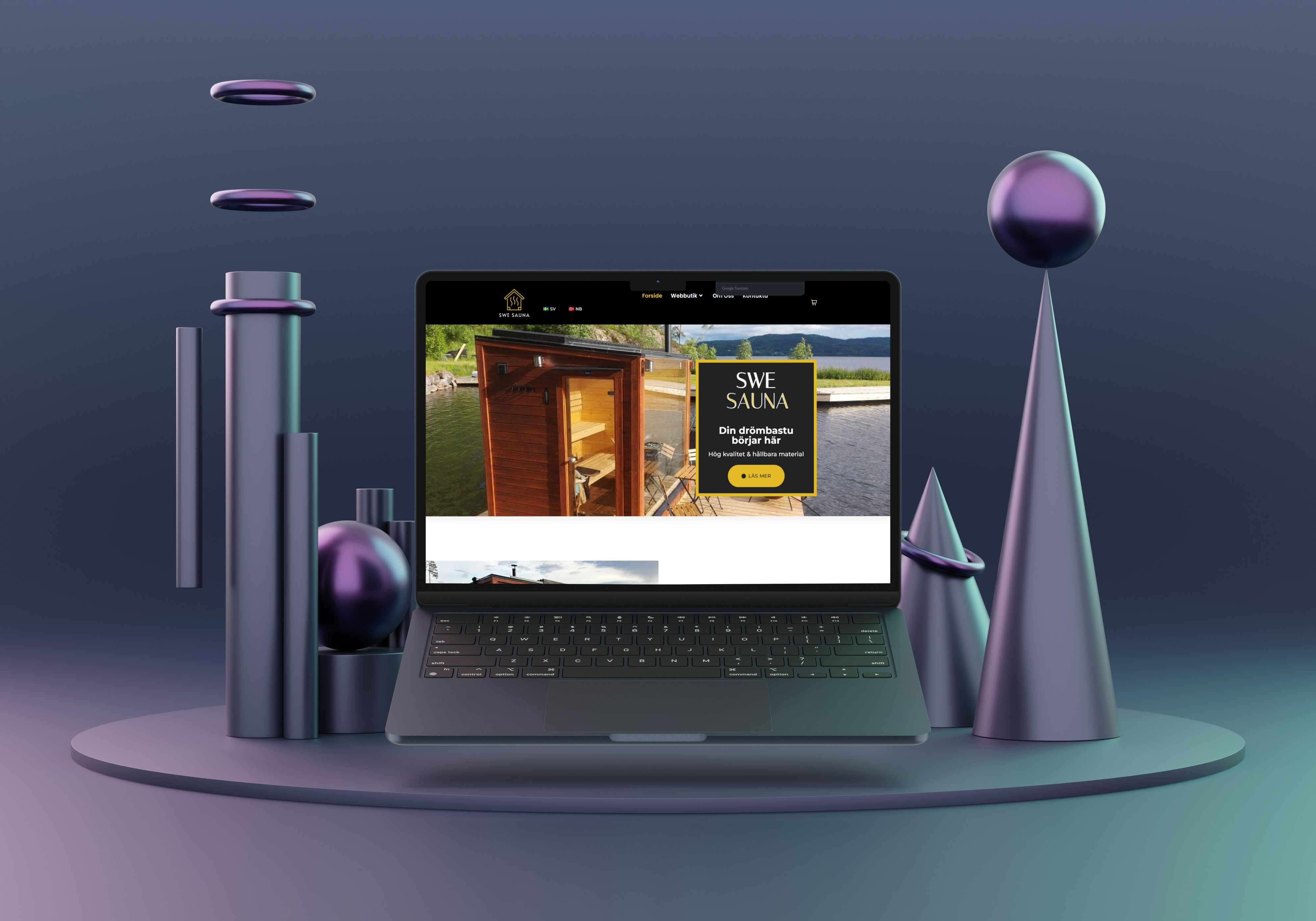 SWE Sauna — Premium E-commerce Website for Handcrafted Saunas custom theme dark theme ecommerce luxury multilingual nature online store premium product design product page responsive design sauna shopping swedish design ui design ux design web design website design woocommerce wordpress