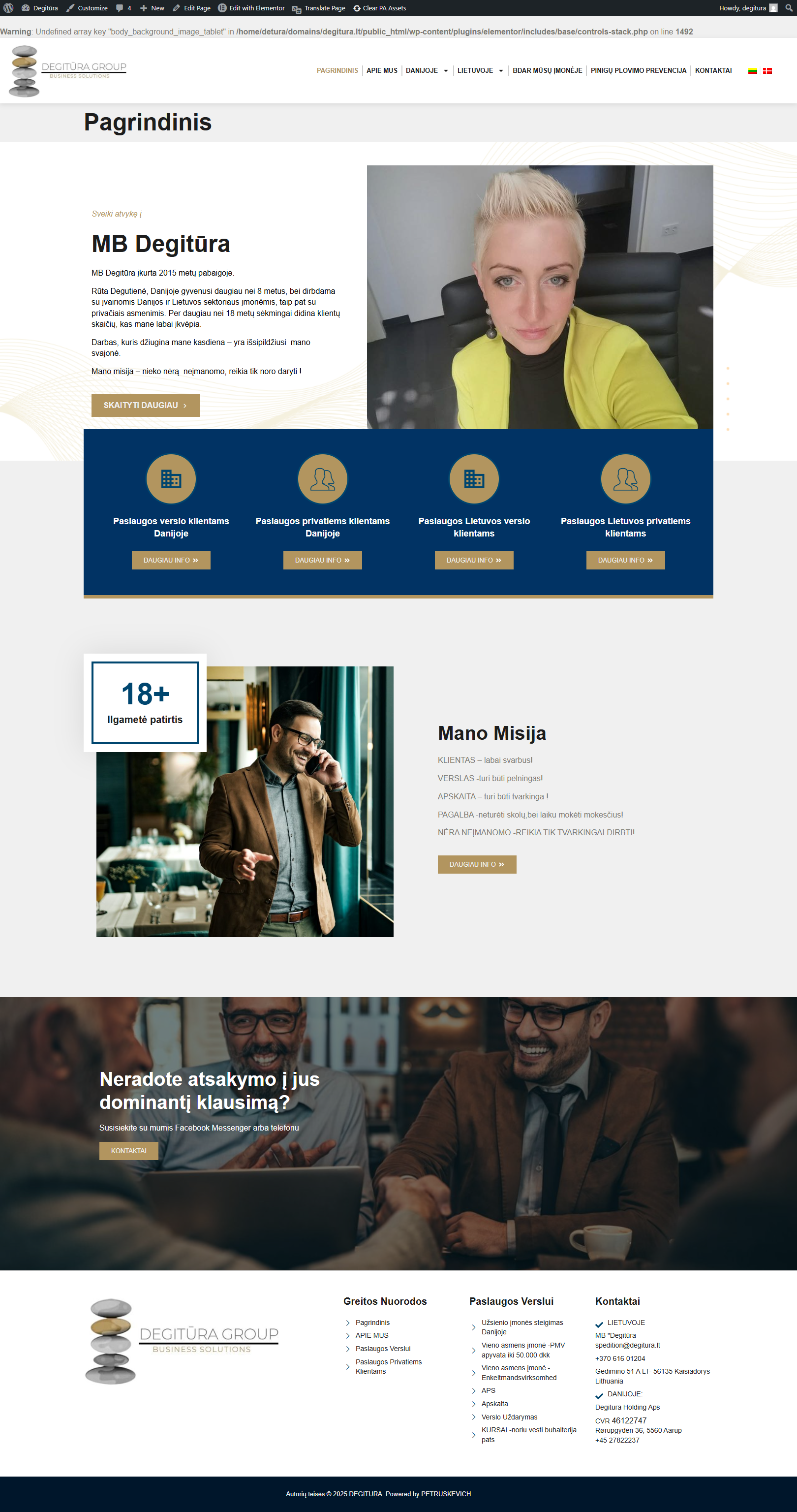 Degitura — bilingual accounting & business site accounting website bilingual business services degitura denmark lithuania petruskevich web design