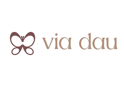 Via Dau / author & self-publisher author butterfly custom font font glasses graphic design logo logo design publisher typography visual identity