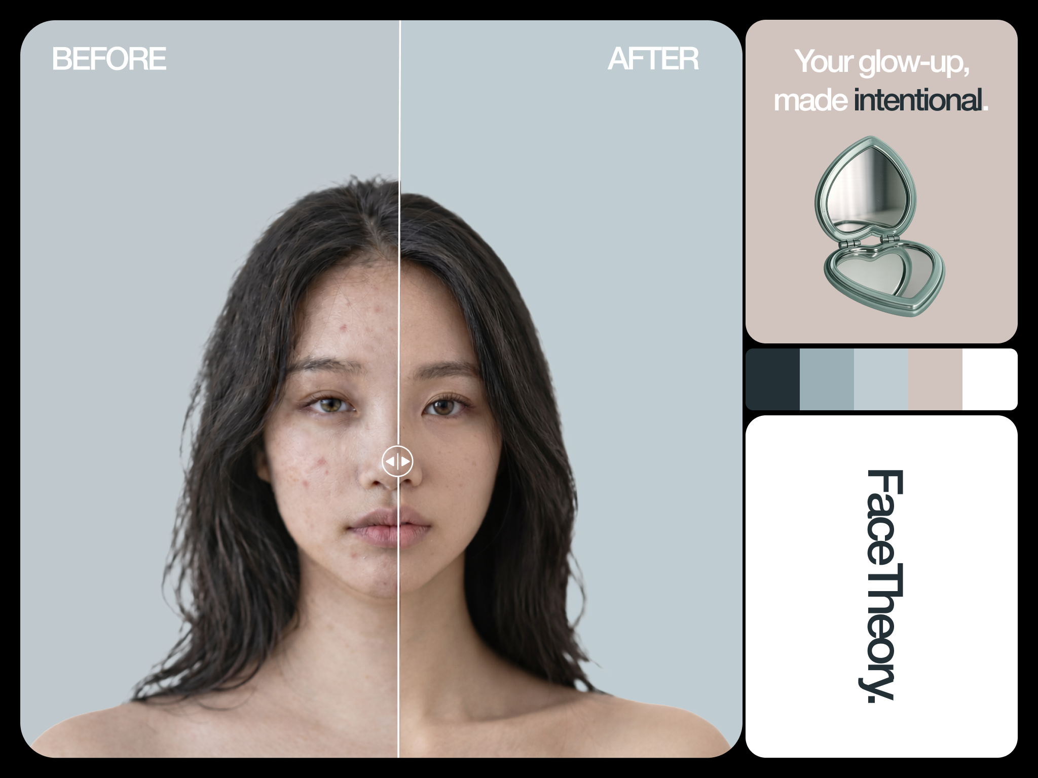 Branding Concept - AI Facial Beauty Analysis for a Beaty Clinic aesthetic clinic ai beauty ai platform beauty tech branding clinic clinic branding concept design facial analysis future of beaut logo plastic surgery self care skincare transformation ui virtual consultation visual identity wellness branding wellness platform