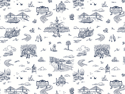 Savannah, Georgia — Modern Toile Illustration System