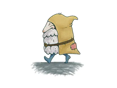 The Dwarf - A Sketch art beard cloak creature design digital art draw drawing dwarf fantasy gnome illustration magic magical original procreate sketch walking