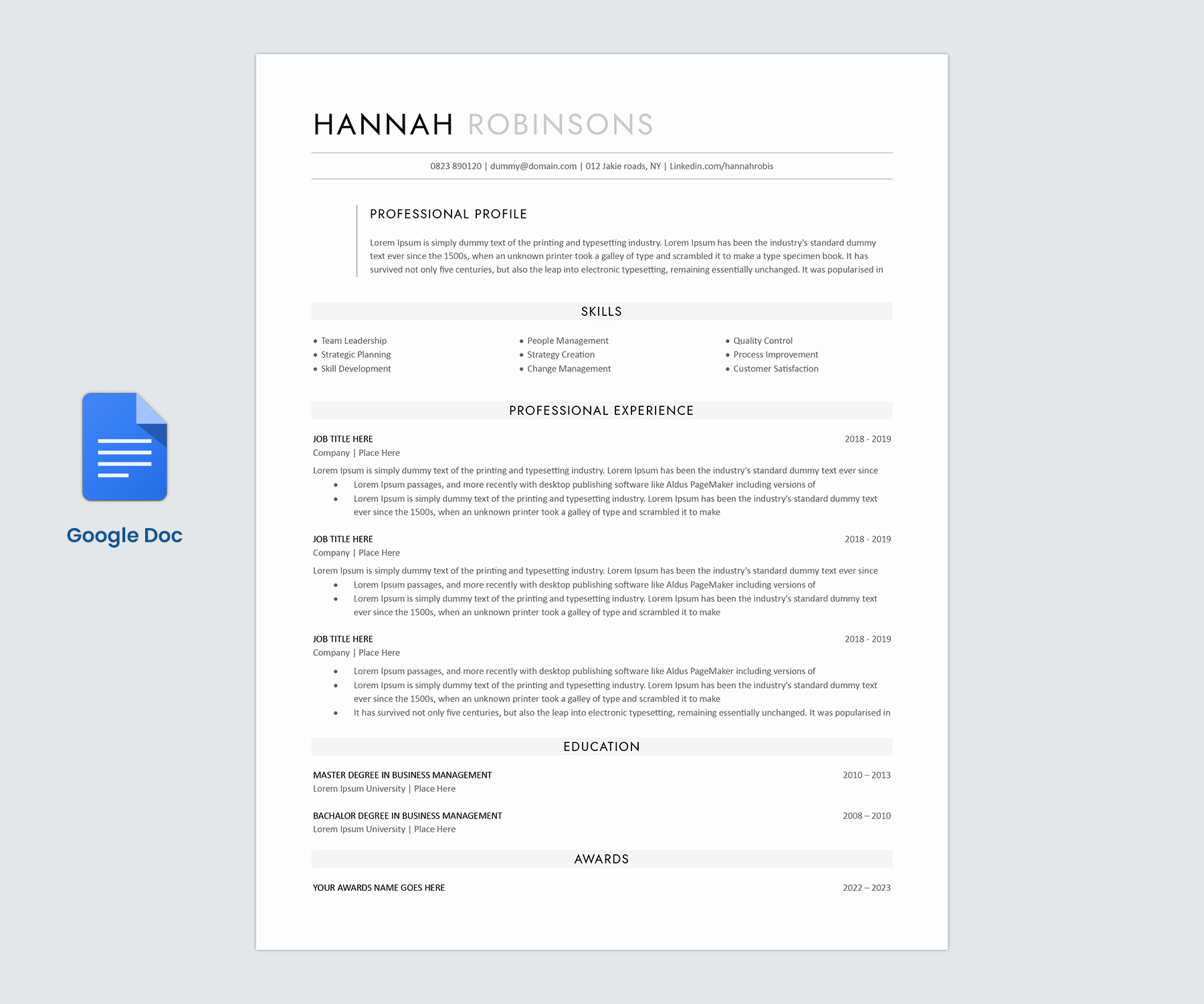 Free Google Docs Resume Template Clean & Professional CV Desig ats friendly resume career clean resume creative resume cv template editable resume free cv free resume template google docs resume google docs template hiring job application job seeker minimal resume modern resume design professional resume resume design resume template simple resume template