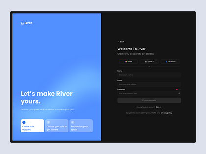 Onboarding & Sign Up Screen
