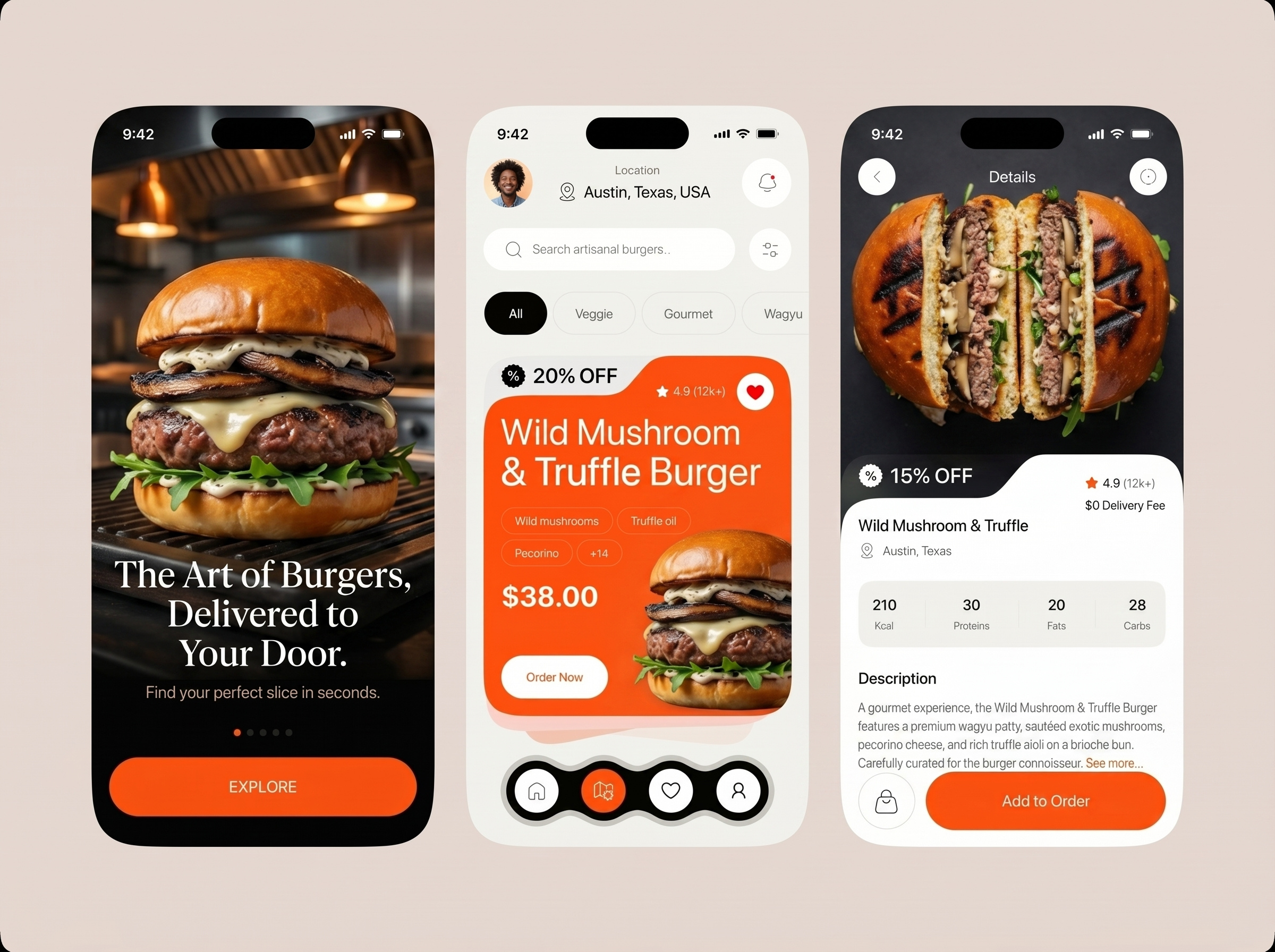 Gourmet Burger Delivery Mobile App