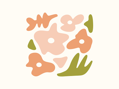 Blooming flowers blossom cute design doodle flowers hand drawn illustration leaves pattern plants spring