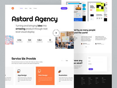 Creative Design Agency Landing Page Website agency agency website clean company creative creative agency creative direction design digital agency discover interface landing page portfolio portfolio website studio trending trendy ui ux website design