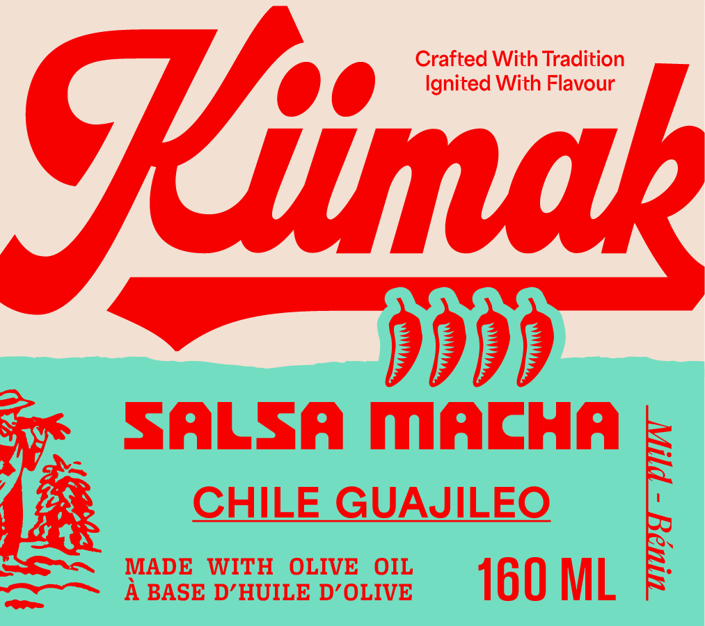 Ki'imak - Salsa Macha Label 02 branding craft food label logo macha mexican packaging salsa