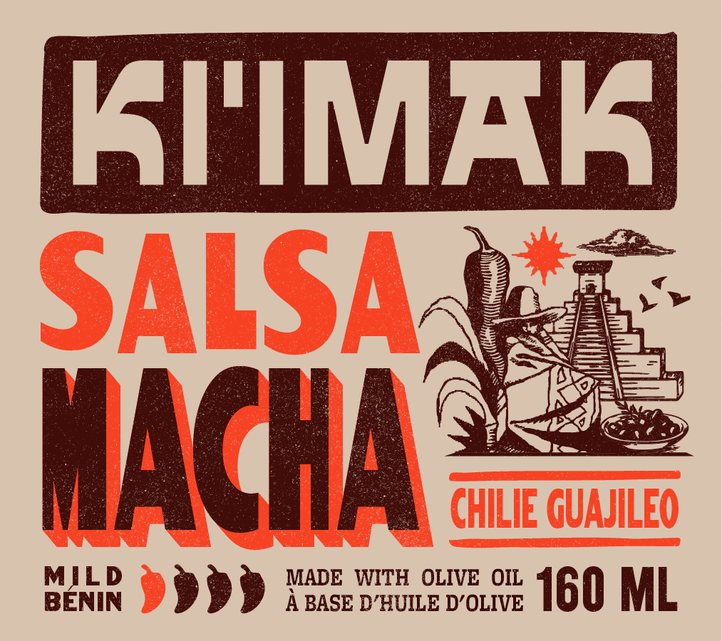 Ki'imak - Salsa Macha Label 04 artisan branding craft food illustration label logo macha mexican packaging salsa