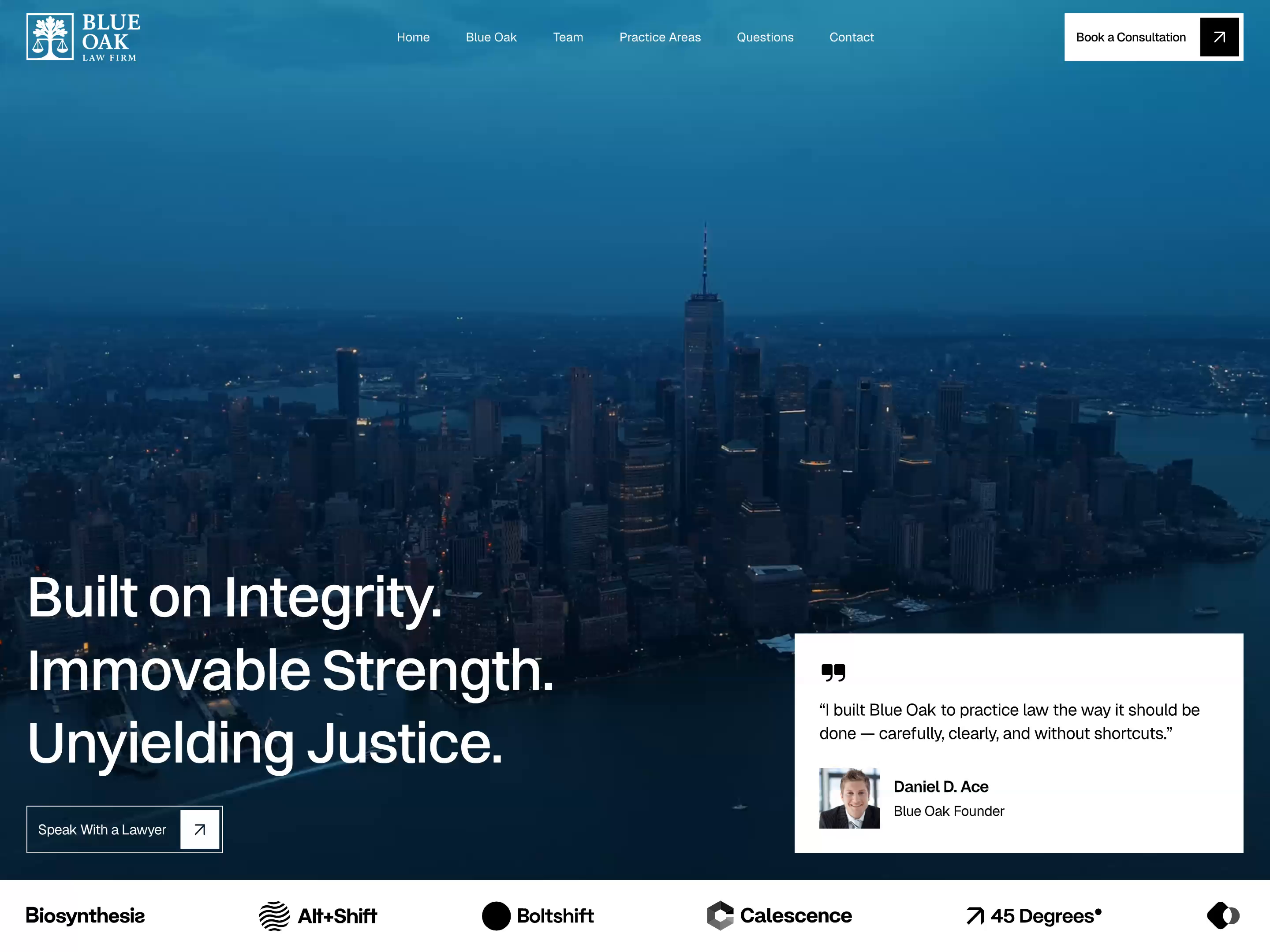 Blue Oak — Law Firm Landing Page