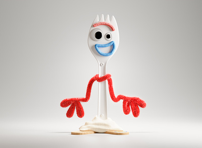 Forky from ToyStory4 3d animation blender character design fork forky graphic design modelling plastic render spoon