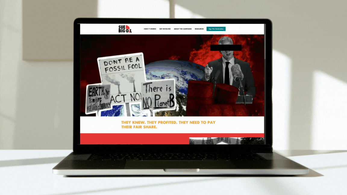 Sue Big Oil - Branding & Web Design branding campaign graphic design web design