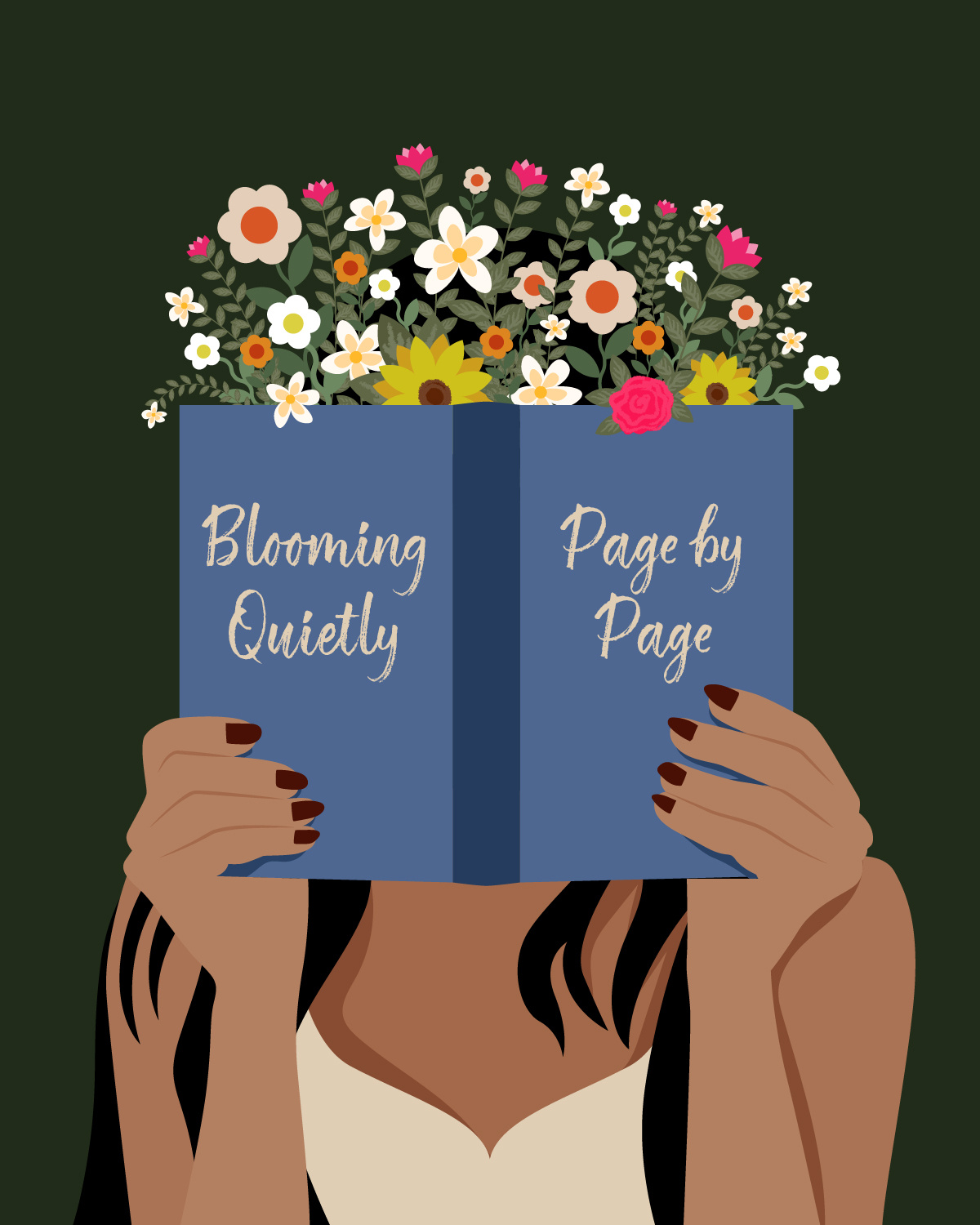 Blooming Page by Page artlover illustration illustrator procreate typography vector