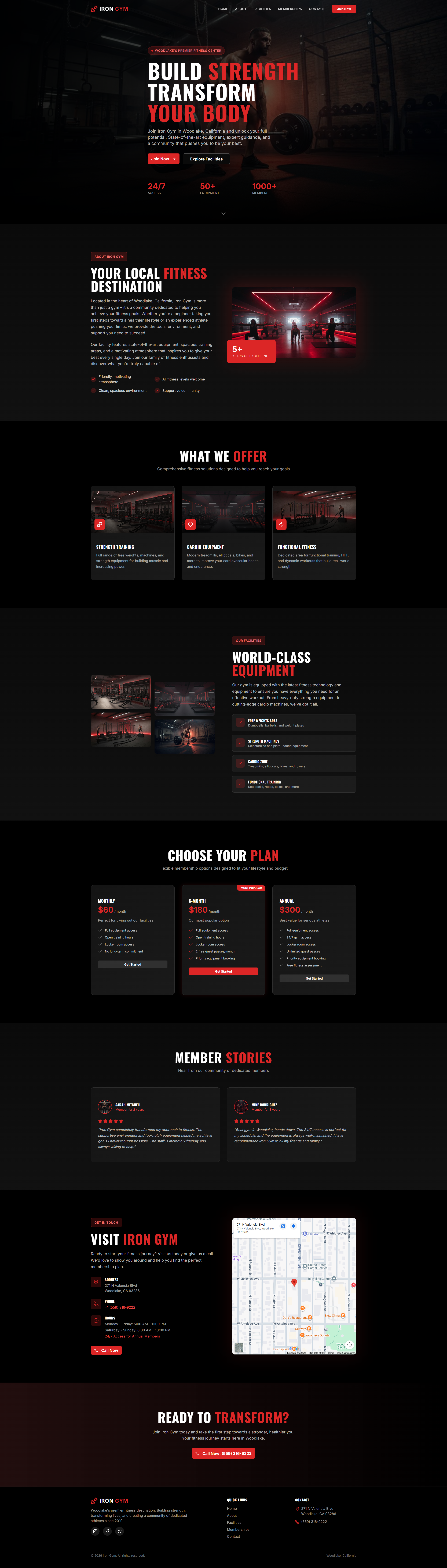 Iron Gym – Modern Fitness Website UI Design (Dark Theme) dark ui figma design fitness ui gym website landing page modern design ui ui design ui inspiration ux design web design web ui website ui