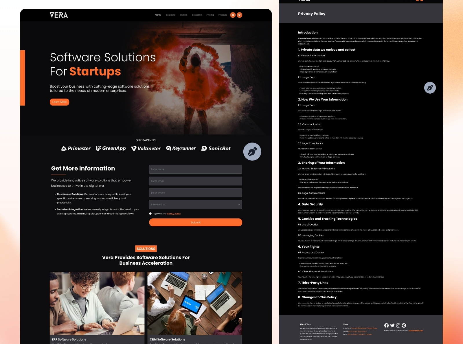 Example of Corporate Website Bootstrap Template
