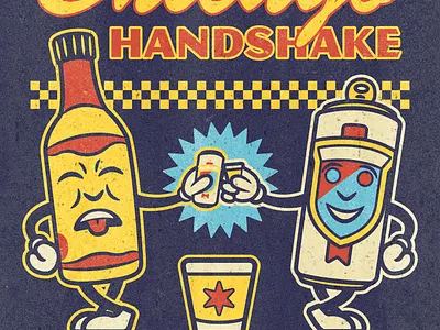 Chicago Handshake - Mascots Refresh auto beer chicago chicago handshake malort mascots mechanic old style beer