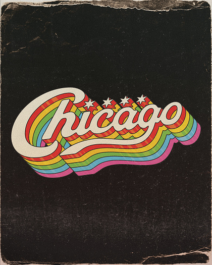Chicago - Rainbow Vintage Script
