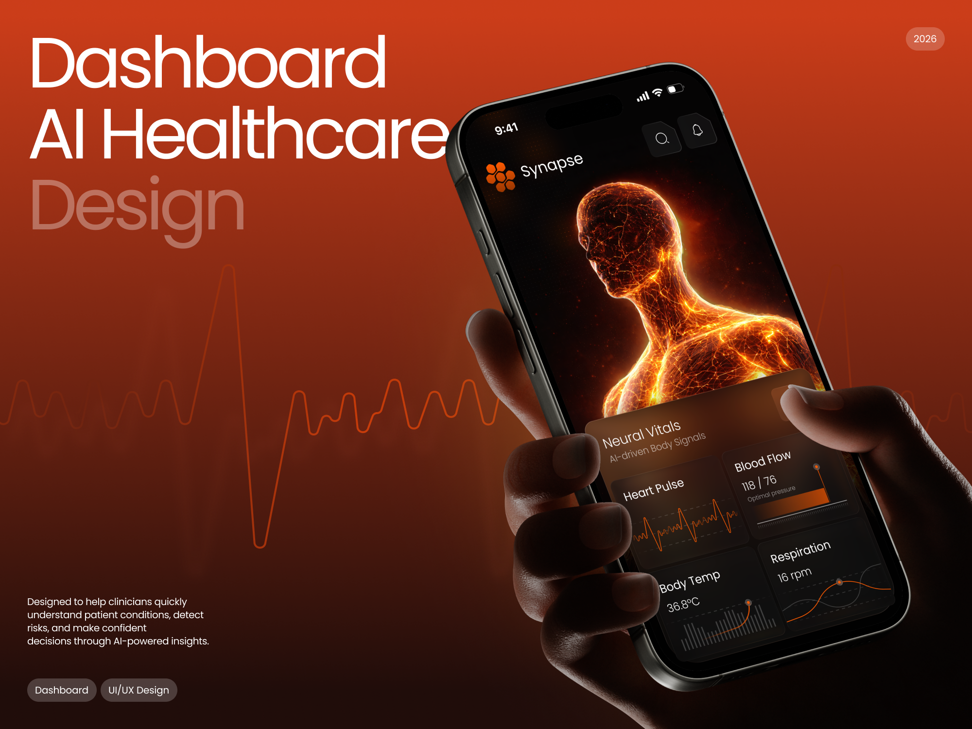 Synapse | Next-Gen AI Healthcare & Neural Vitals Dashboard analytics dashboard application b2b saas application digital health app digital health uiux health app health application health tech app health tech uiux health uiux healthcare app healthcare application healthcare uiux kpi application medical app medical application medical uiux medicine uiux medtech app medtech application medtech uiux