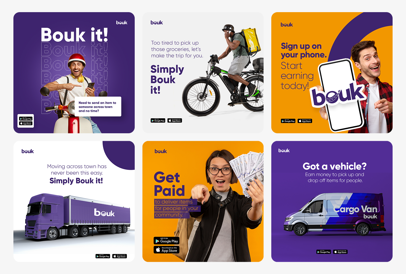 Ad designs for Bouk App