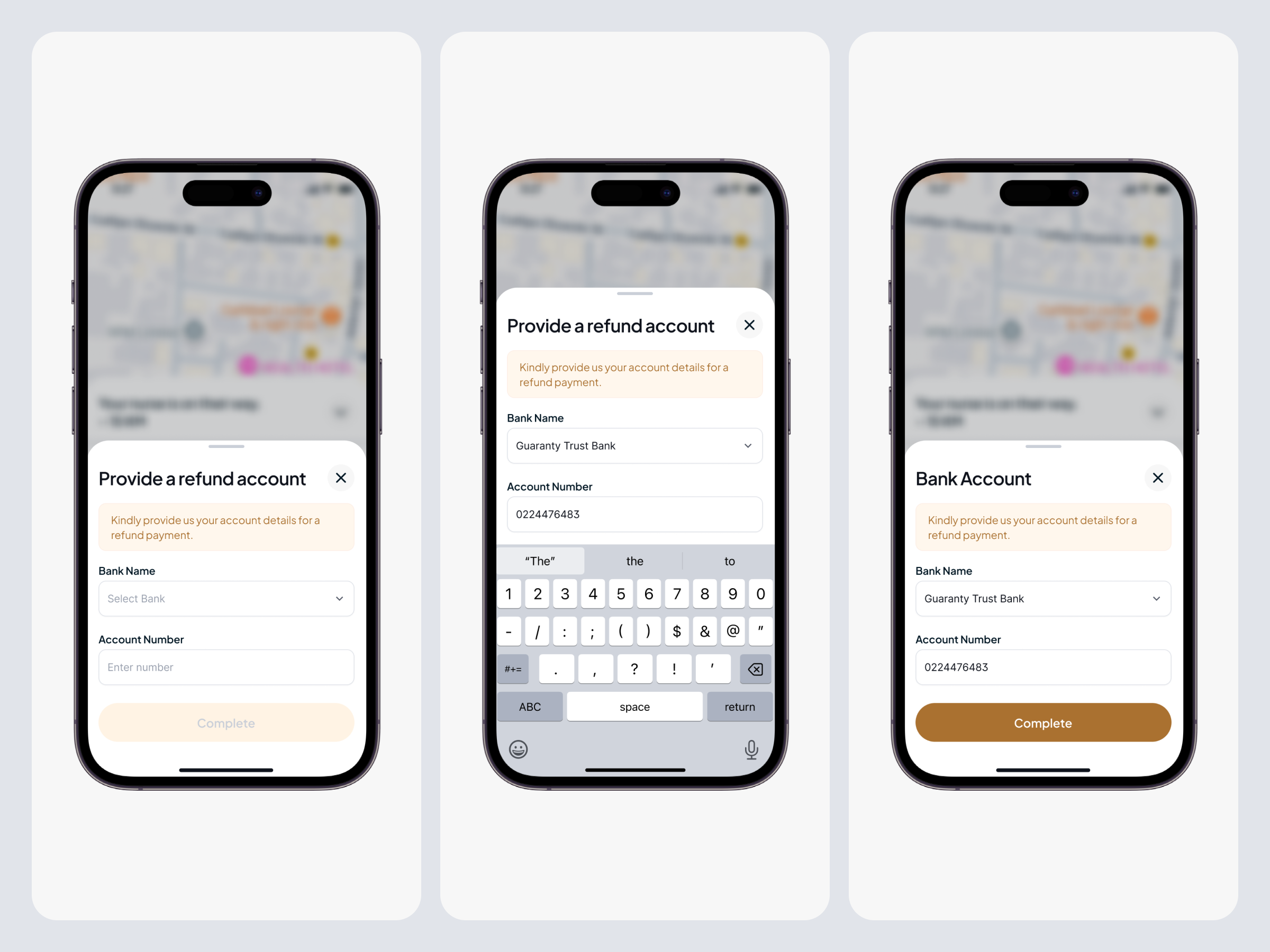 Provide Refund Account