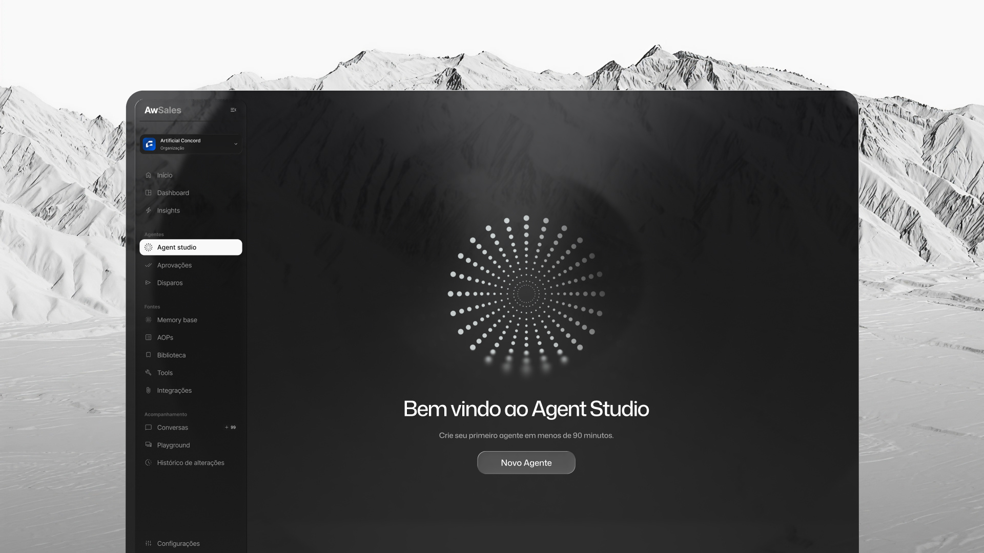 Agent Studio UI for Awsales graphic design ui ux