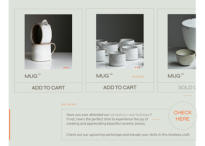 UI list of the products // e-commerce ceramic store design ui ux uxui