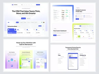 CRM Website UI/UX crm interface product saas service startup ui ux web