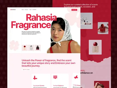 Rahasia Fragrance — Perfume Landing Page beauty cosmetics editorial fragrance landingpage perfume premium texture ui web web design website
