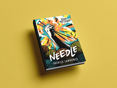 NEEDLE - Cover Illustration author bold book clouds cover dynamic fighting fist heroic illustration knitting lettering lightning magic needle powerfull sorry sports strike vector
