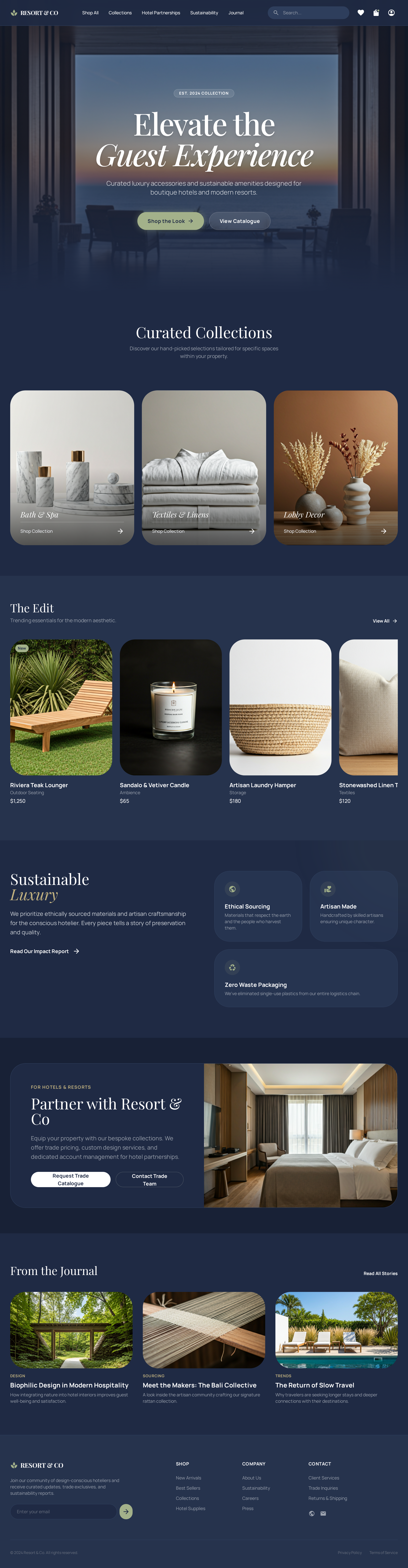 Hotel Resort Accessories Web Design