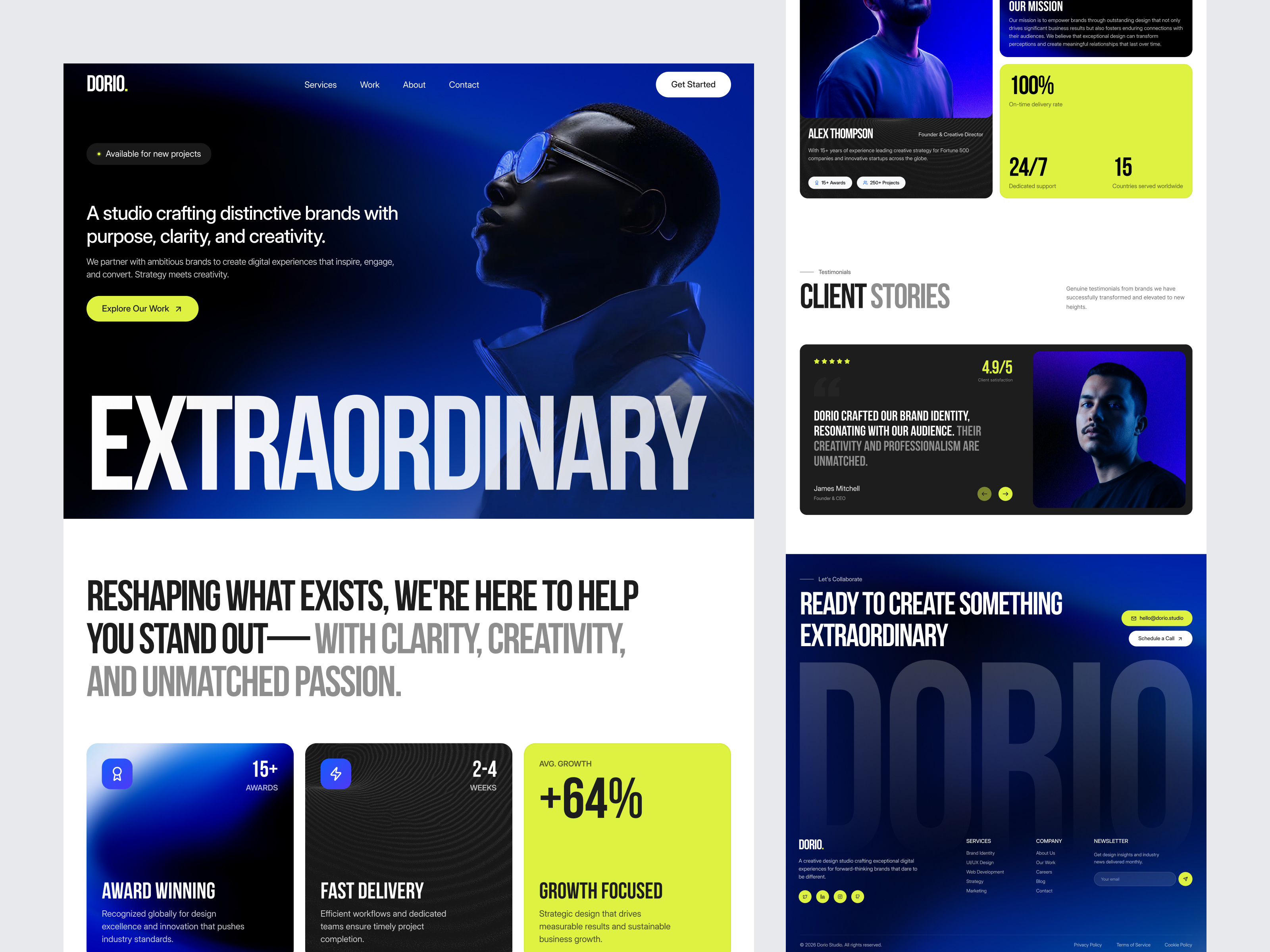 Agency Landing Page agency landing page agency website bold design creative creative agency digital agency landing page design marketing agency modern design modern website oripio portfolio website product design uiux design web web design