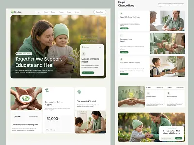 Charity & Donation Landing Page Design charity landing page charity website donation donation website healthcare access landing page landing page design organization pixelean product design sahin mia ui uiux uiux design web design website design