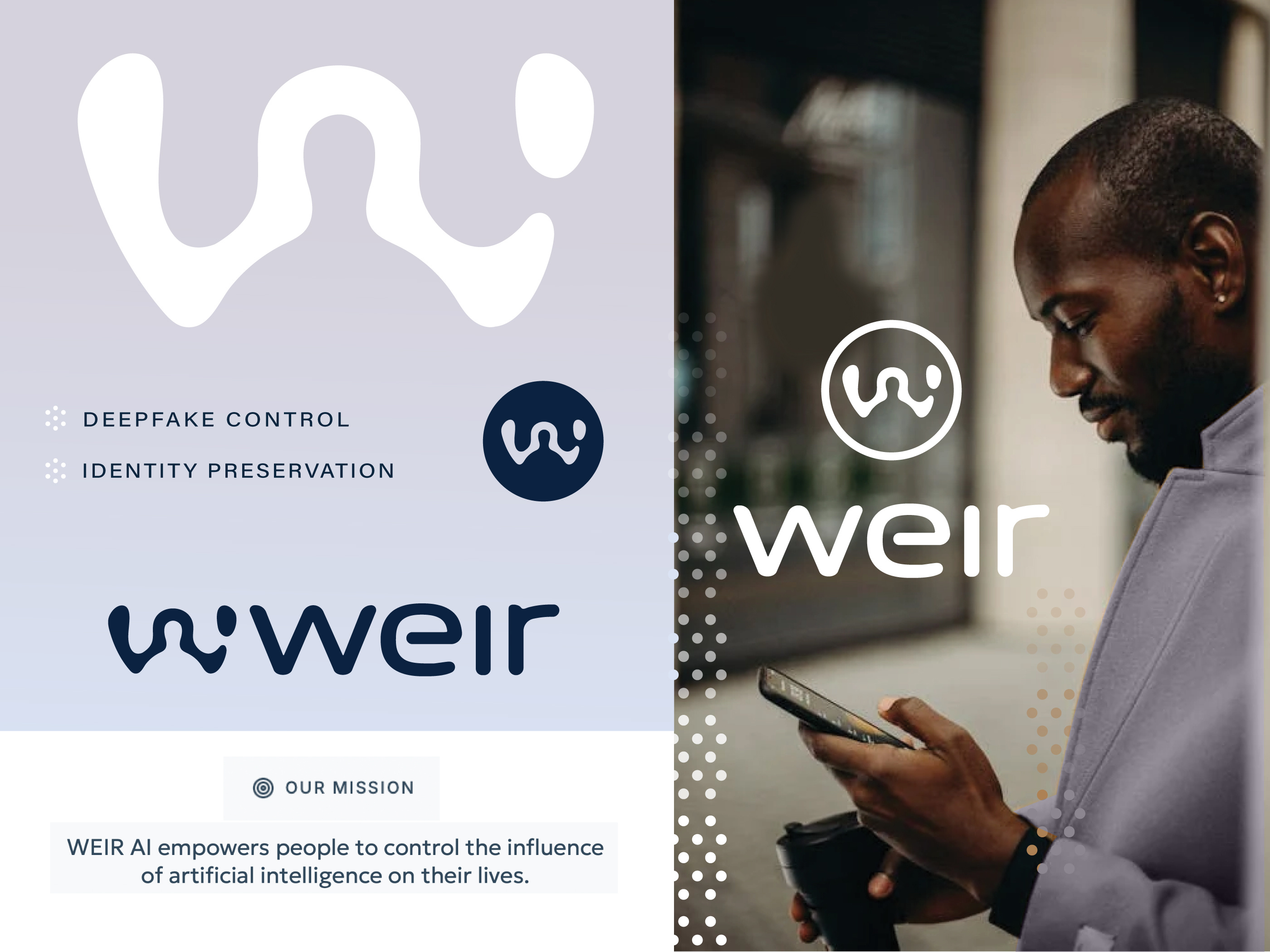 Identity Design: Weir AI abstract ai branding brandmark digital fluid graphic design identity lettering logo logo design logo designer logos monogram print tech logo technology typography