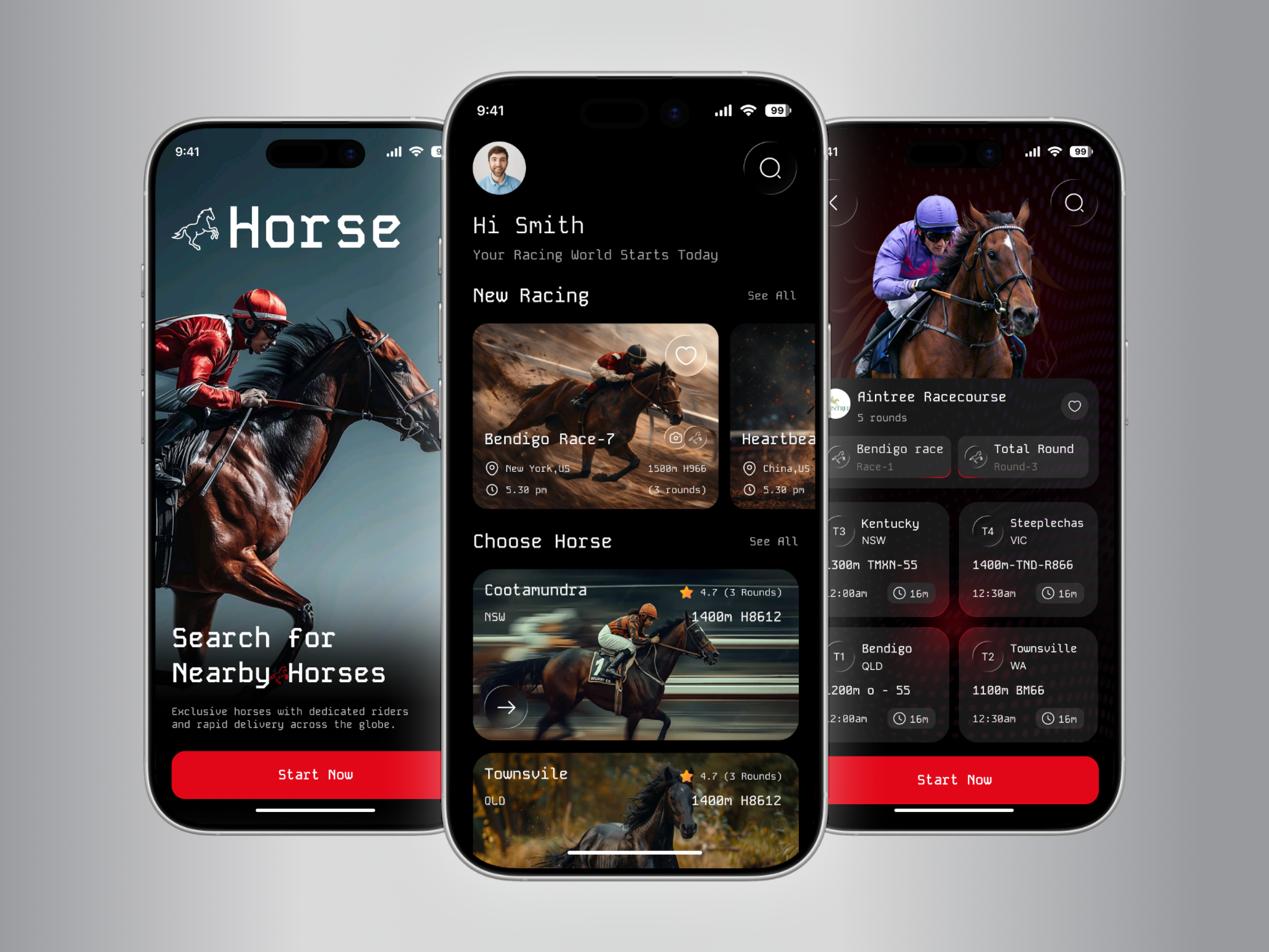 Horse Racing Mobile App UI Design