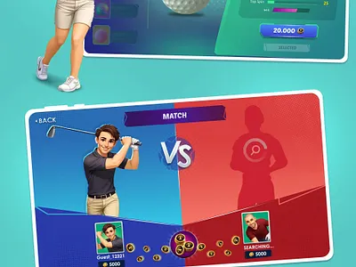 Golf strike game art ui