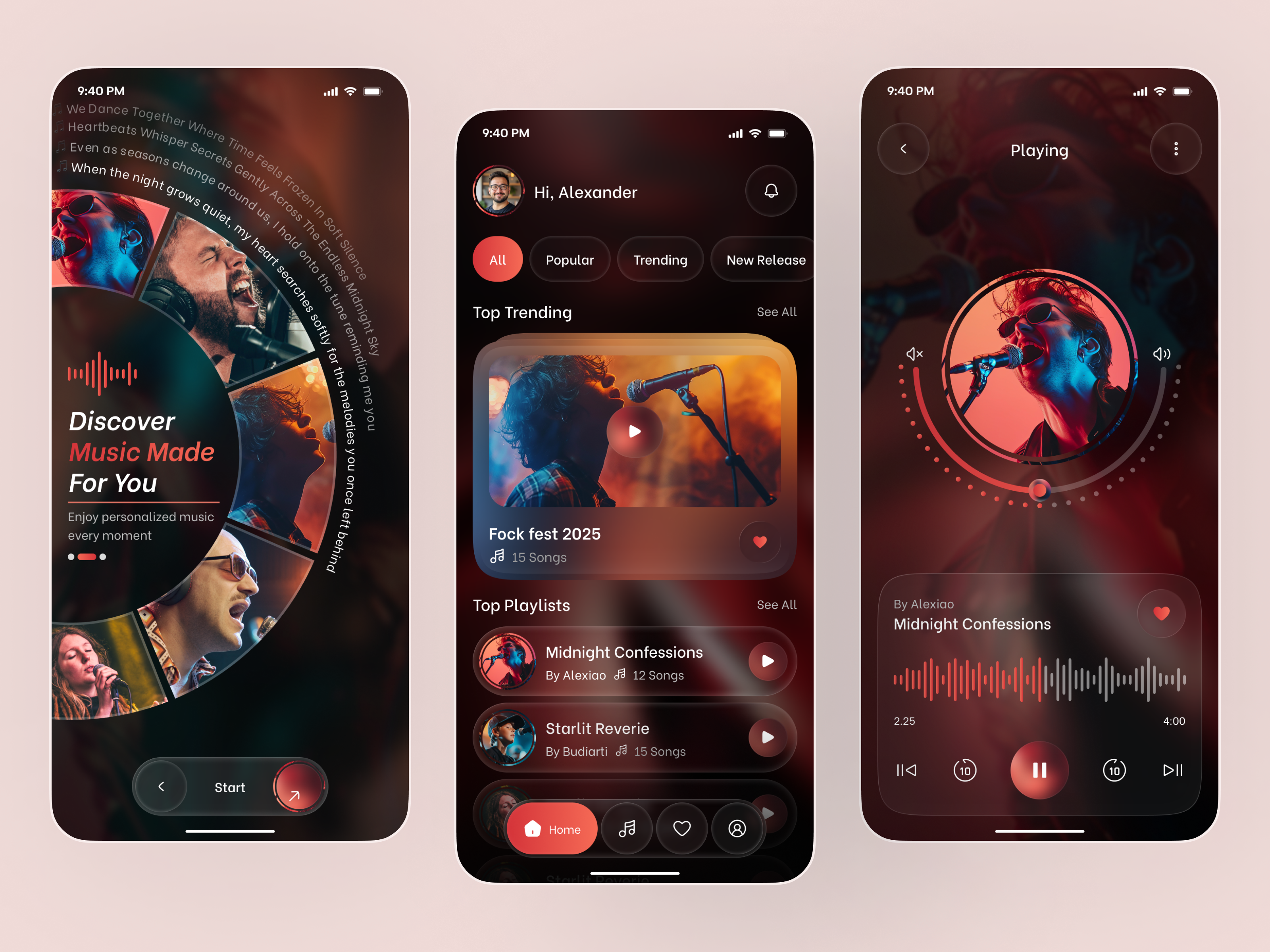 Music Streaming Mobile App | Modern Player, Playlist & Audio UI