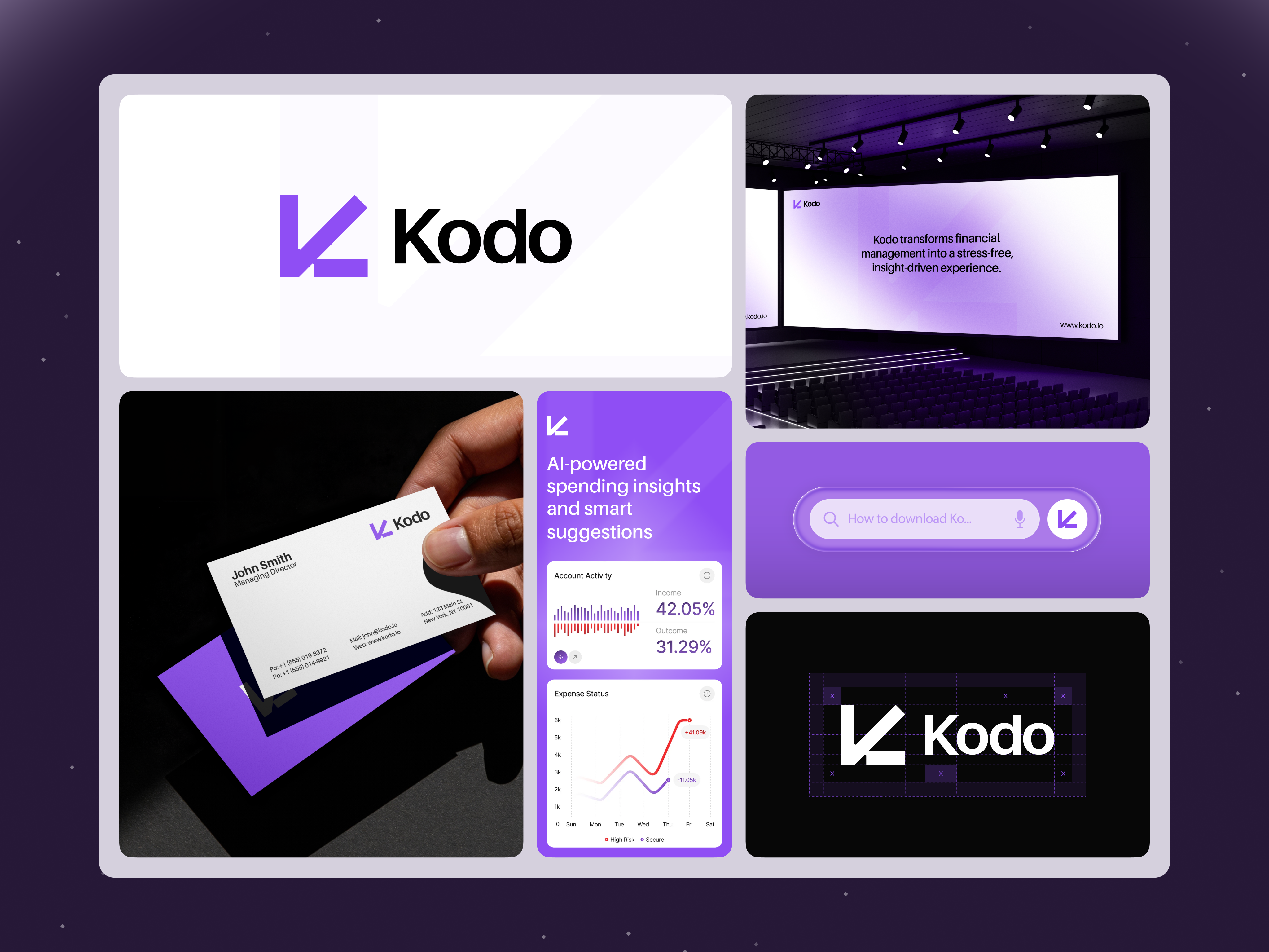 Fintech Branding & Visual Identity Design with Bento Grid brand brand design brand identity branding branding and identity budget design expense tracker expenses finance finance branding finance management fintech fintech branding graphic design logo logo design money management personal finance visual identity