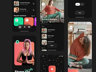 Fitness Training App activity tracker animation app design clean ui fitness app fitness tracker fitness ui health app health tracking ios app mobile app design mobile ui modern ui motion graphics onboarding flow ui ui design ux design workout app workout tracker