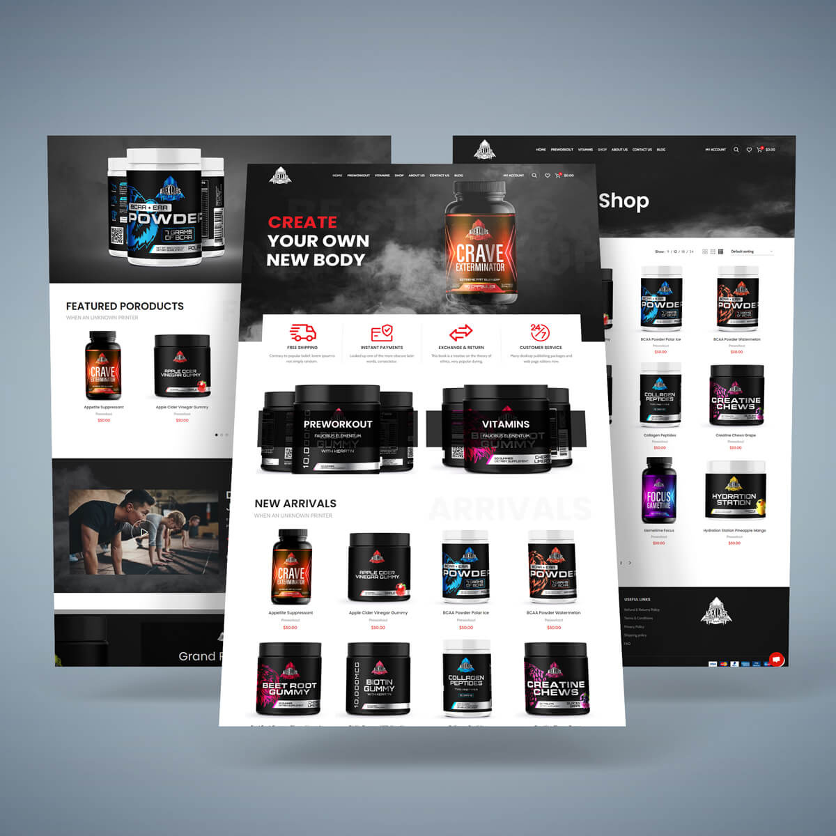 Fitness Supplement Website | WordPress Ecommerce Design | Eshop branding designinspiration ecommerce fitness gym health landingpage nutrition protein supplements uiux userinterface uxdesign webdesign webshop website websitedesign wellness woocommerce wordpress