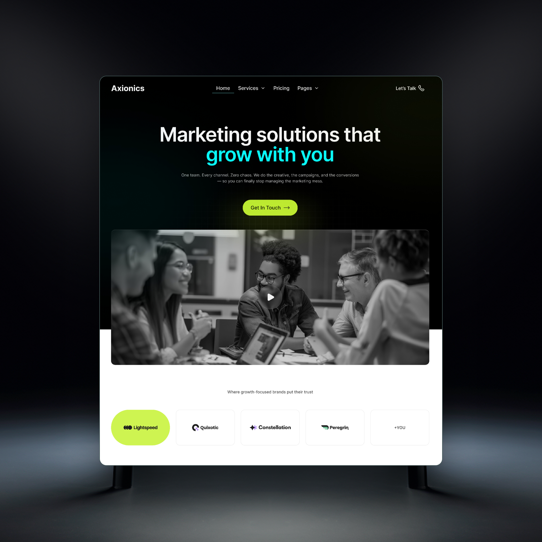 Axionics — Full Web Design Project Overview agency website creative design dark ui design process design system digital product figma landing page design modern web design product design project overview saas website startup design tech website ui design ui ux design web design web development webflow website design