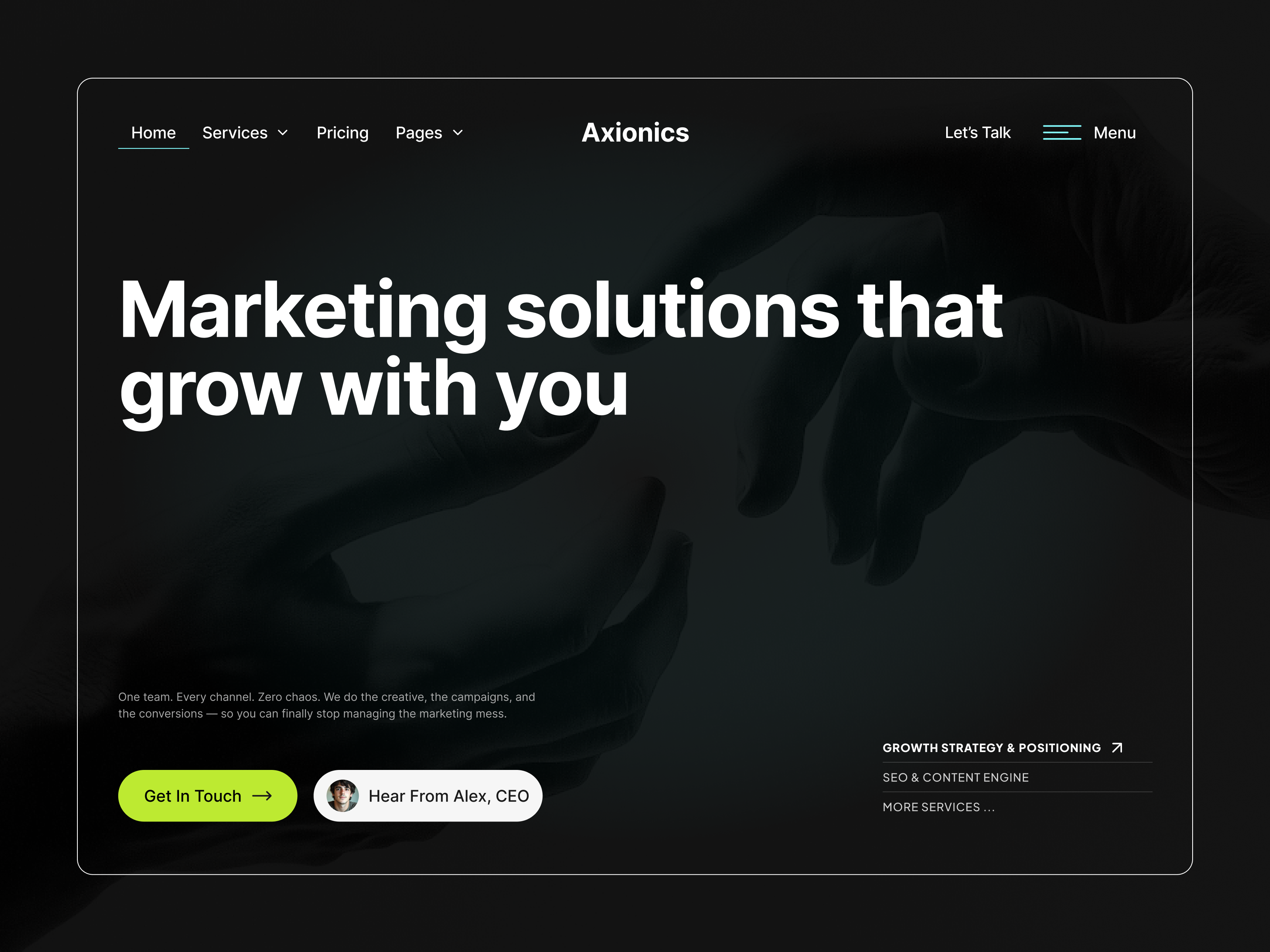 Axionics — From Problem to Pixel-Perfect Design agency website creative direction dark ui design process digital design figma landing page modern website motion design product design saas website startup website tech website ui animation ui design ui ux design web animation web design webflow website design